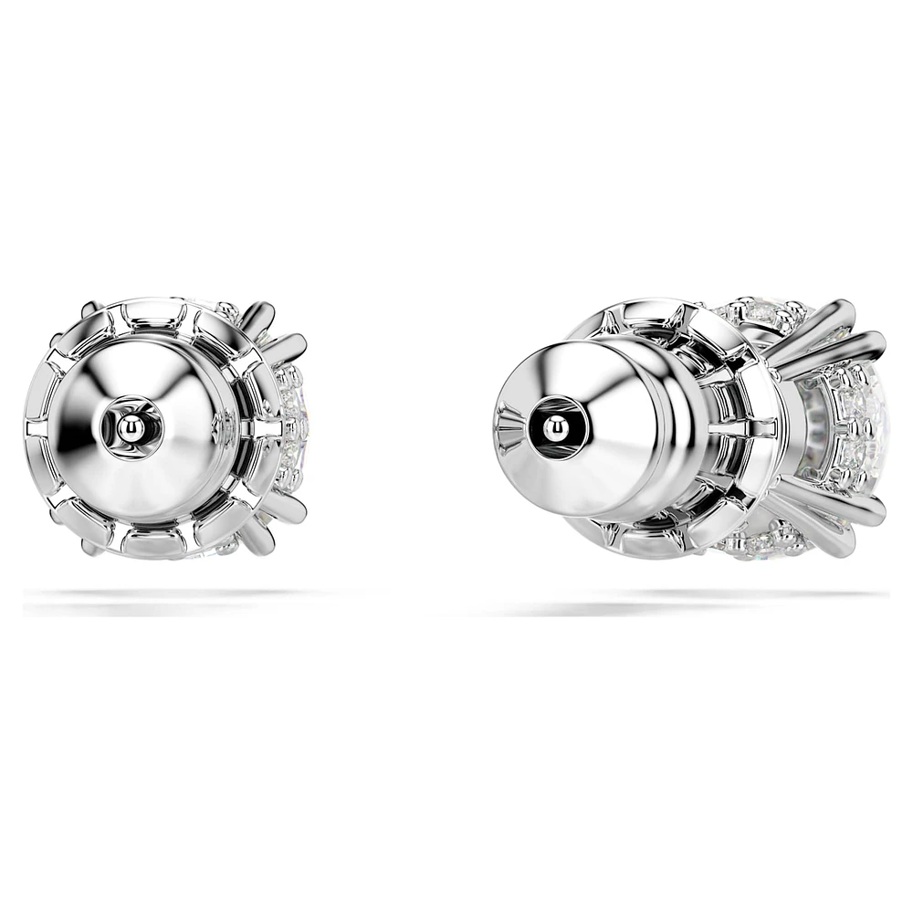 Constella stud earrings, Round cut, White, Rhodium plated by SWAROVSKI