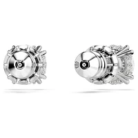 Constella stud earrings, Round cut, White, Rhodium plated by SWAROVSKI