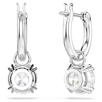 Constella drop earrings, Round cut, White