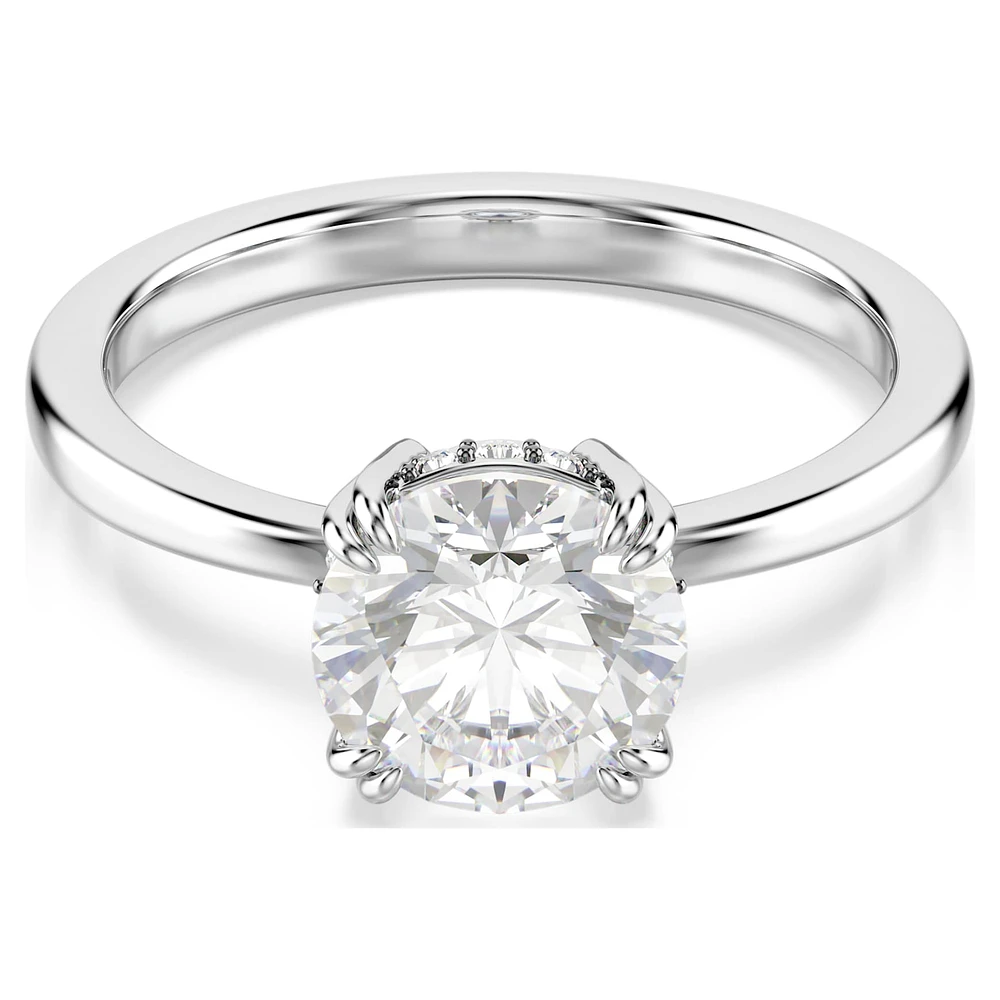 Constella cocktail ring, Round cut, White, Rhodium plated by SWAROVSKI