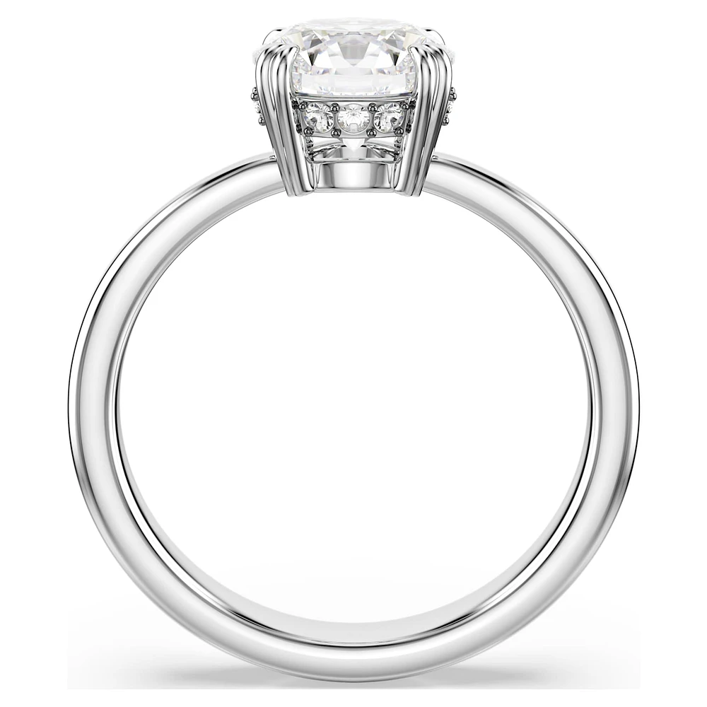 Constella cocktail ring, Round cut, White, Rhodium plated by SWAROVSKI