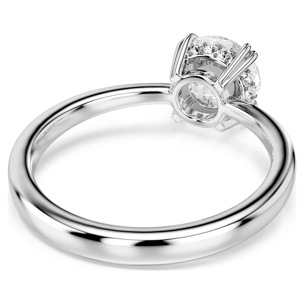 Constella cocktail ring, Round cut, White, Rhodium plated by SWAROVSKI