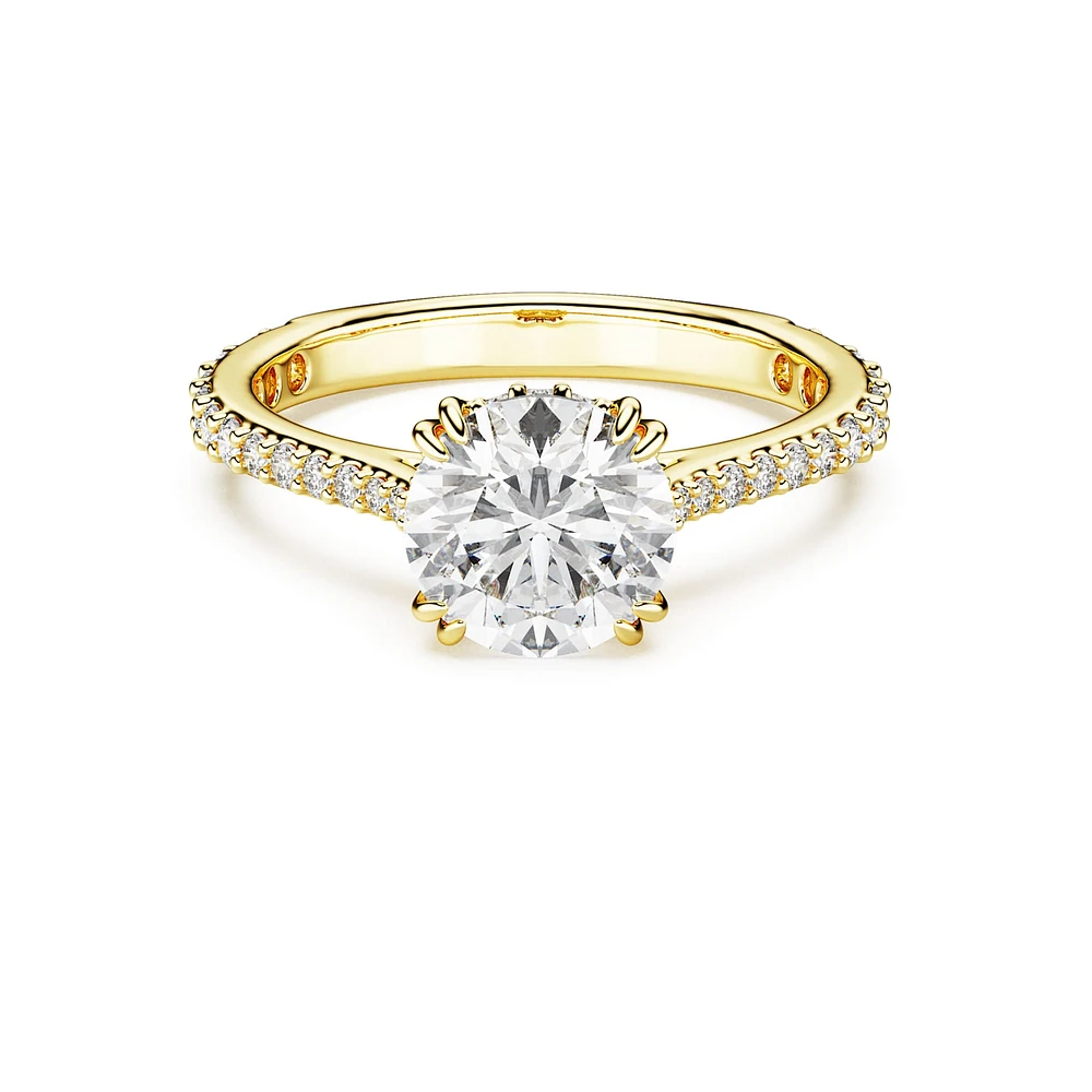 Constella cocktail ring, Round cut, Pavé, White