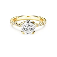 Constella cocktail ring, Round cut, Pavé, White