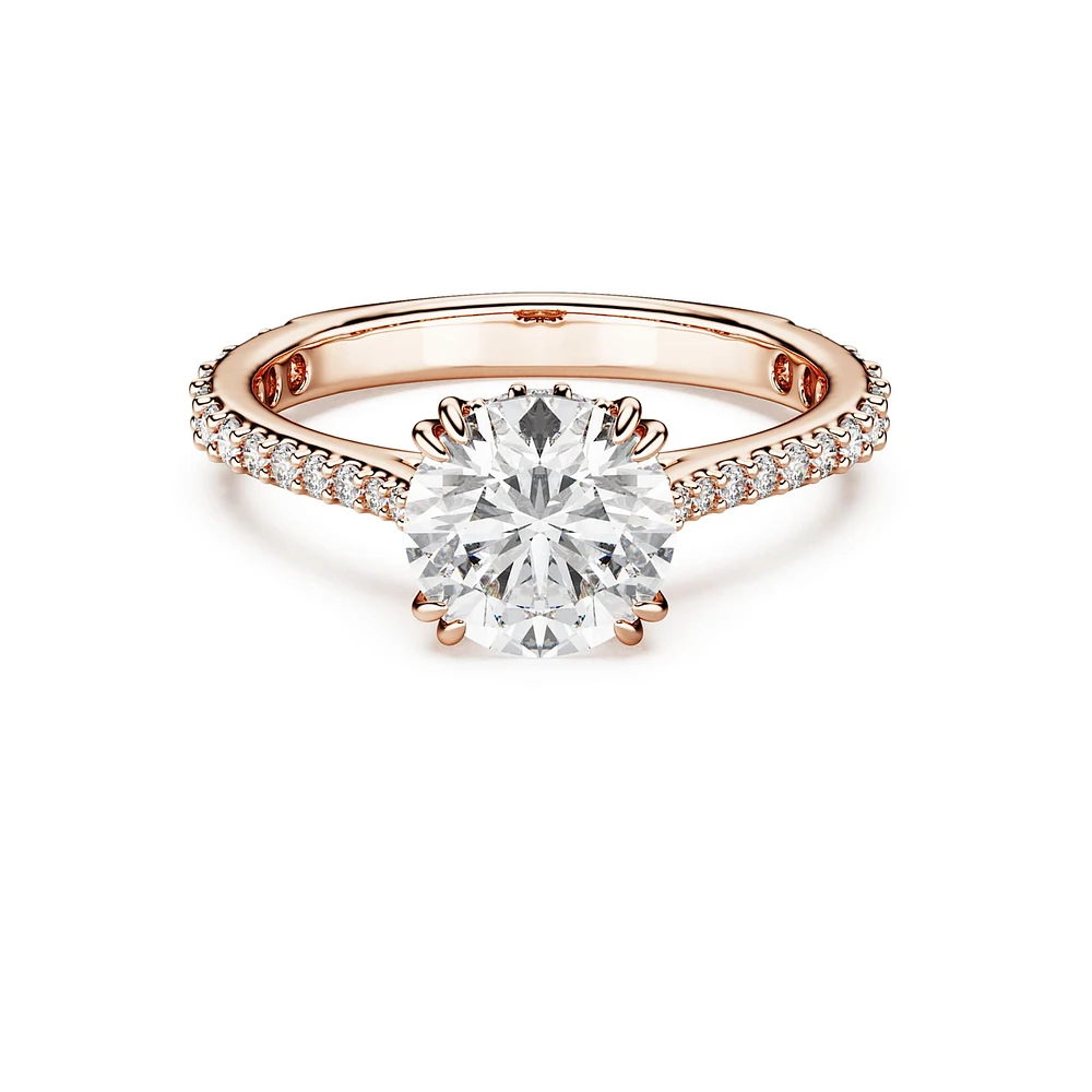 Constella cocktail ring, Round cut, Pavé, White
