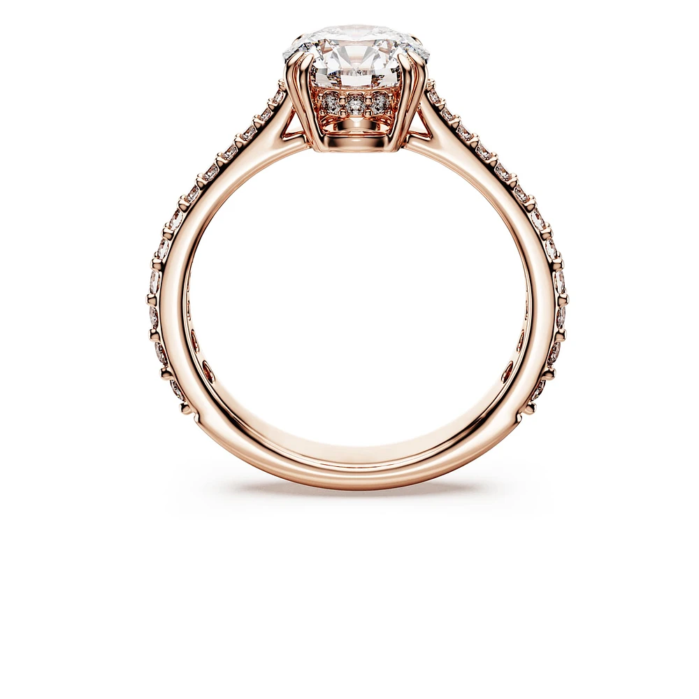 Constella cocktail ring, Round cut, Pavé, White