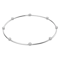Constella necklace, Round cut, White, Rhodium plated by SWAROVSKI