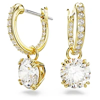 Constella drop earrings, Round cut, White