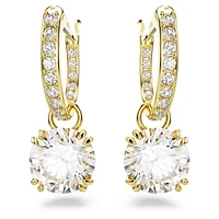 Constella drop earrings, Round cut, White