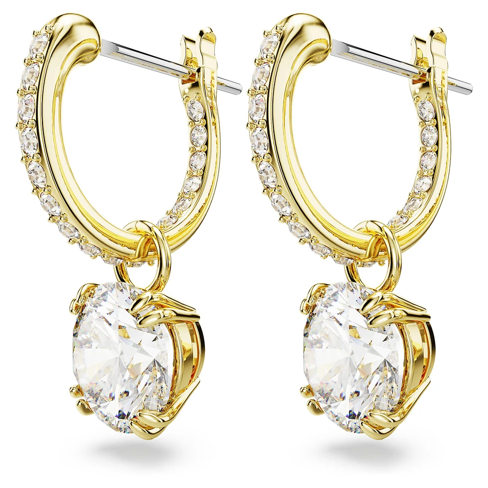 Constella drop earrings, Round cut, White