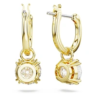 Constella drop earrings, Round cut, White