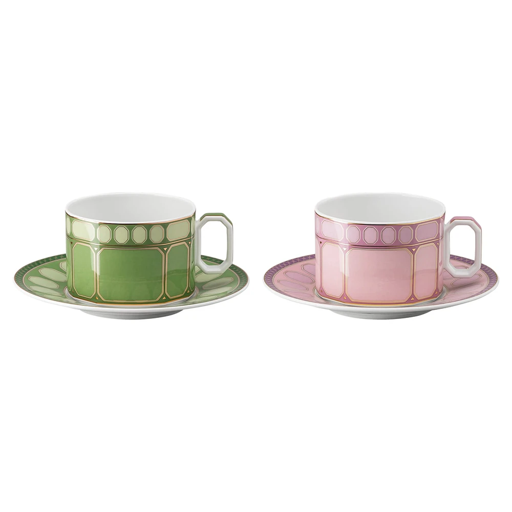 Signum teacup set, Porcelain, Multicoloured by SWAROVSKI