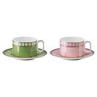 Signum teacup set, Porcelain, Multicoloured by SWAROVSKI