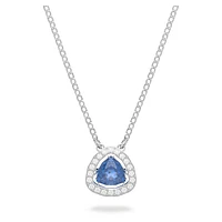 Una necklace, Trilliant cut, Blue, Rhodium plated by SWAROVSKI