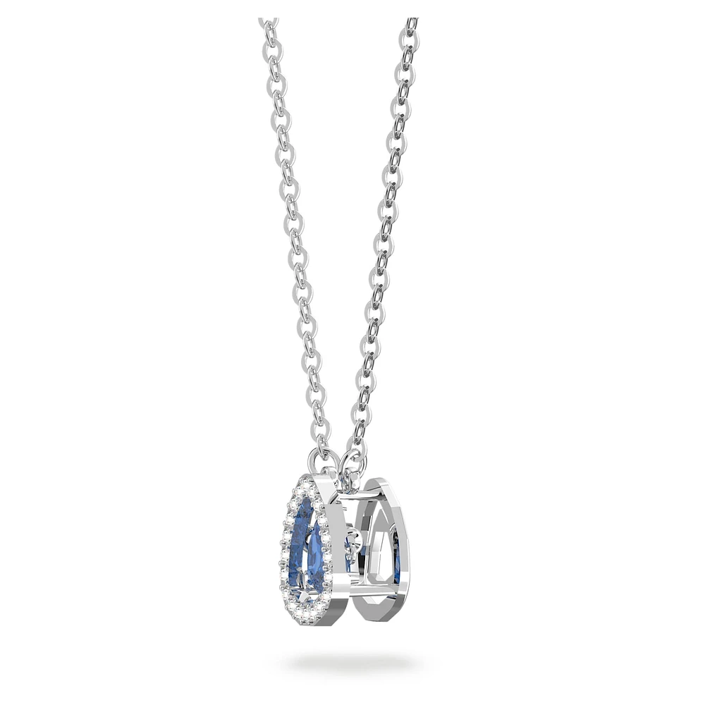Una necklace, Trilliant cut, Blue, Rhodium plated by SWAROVSKI