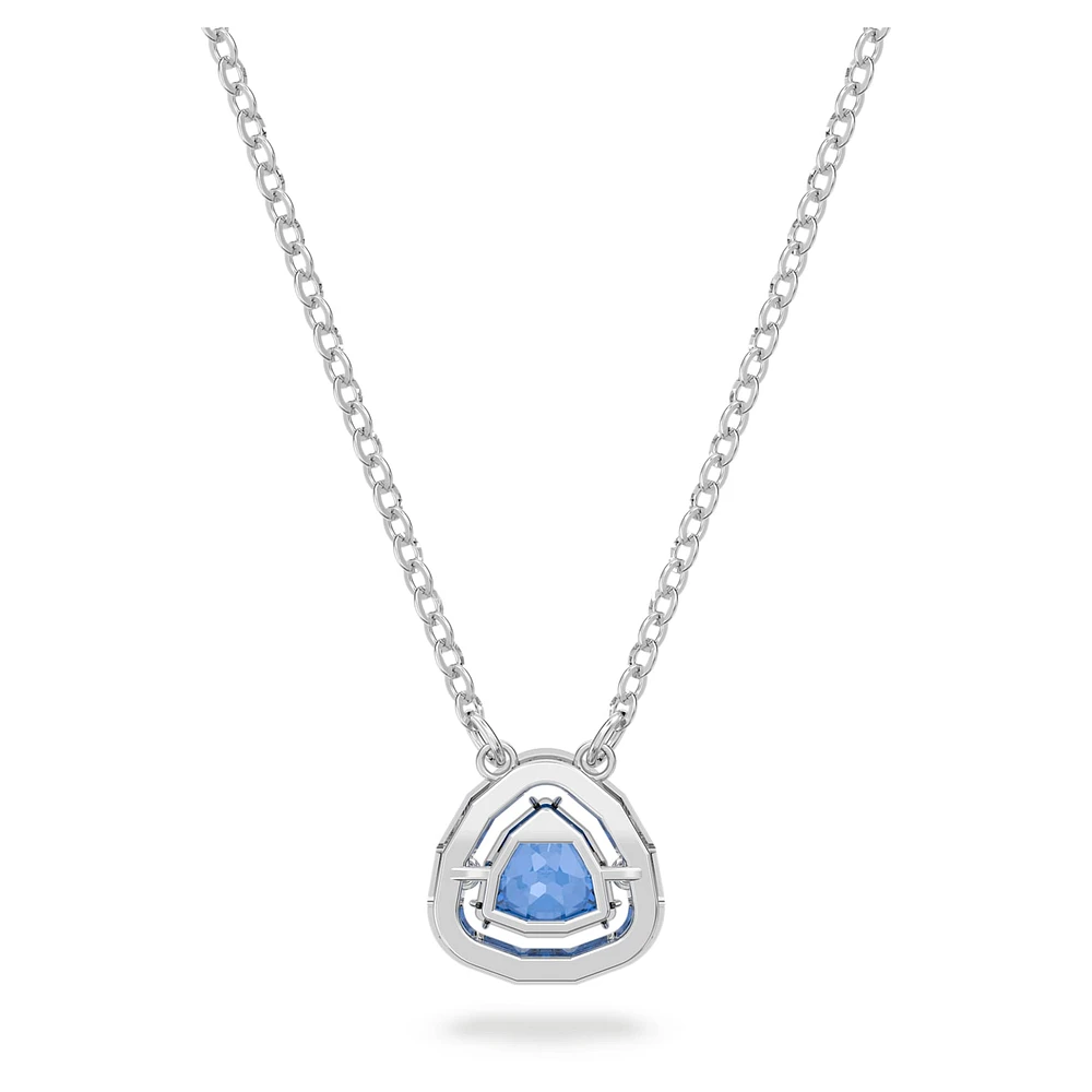 Una necklace, Trilliant cut, Blue, Rhodium plated by SWAROVSKI