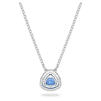 Una necklace, Trilliant cut, Blue, Rhodium plated by SWAROVSKI