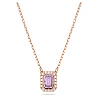 Una necklace, Octagon cut, Purple, Rose gold-tone plated by SWAROVSKI