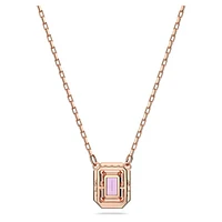 Una necklace, Octagon cut, Purple, Rose gold-tone plated by SWAROVSKI