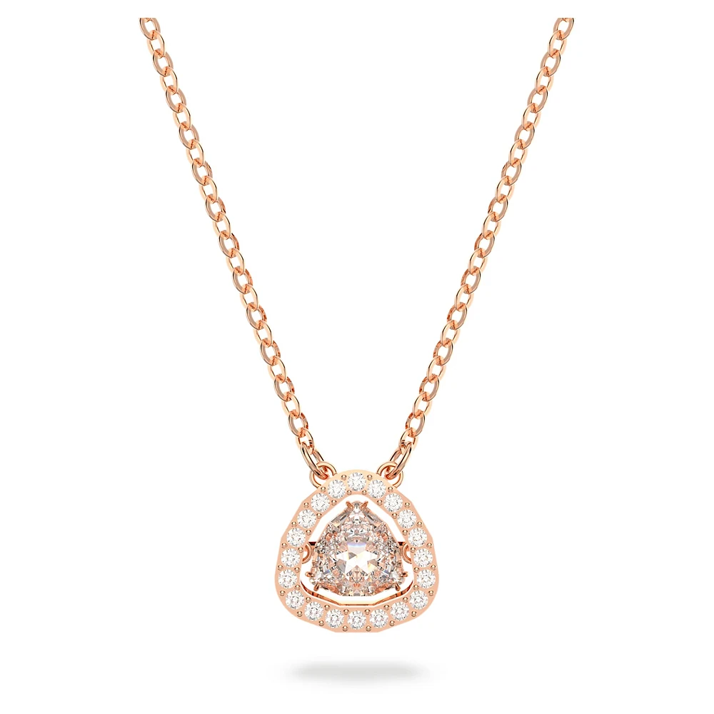 Millenia necklace, Trilliant cut, White, Rose gold-tone plated by SWAROVSKI