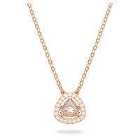 Millenia necklace, Trilliant cut, White, Rose gold-tone plated by SWAROVSKI