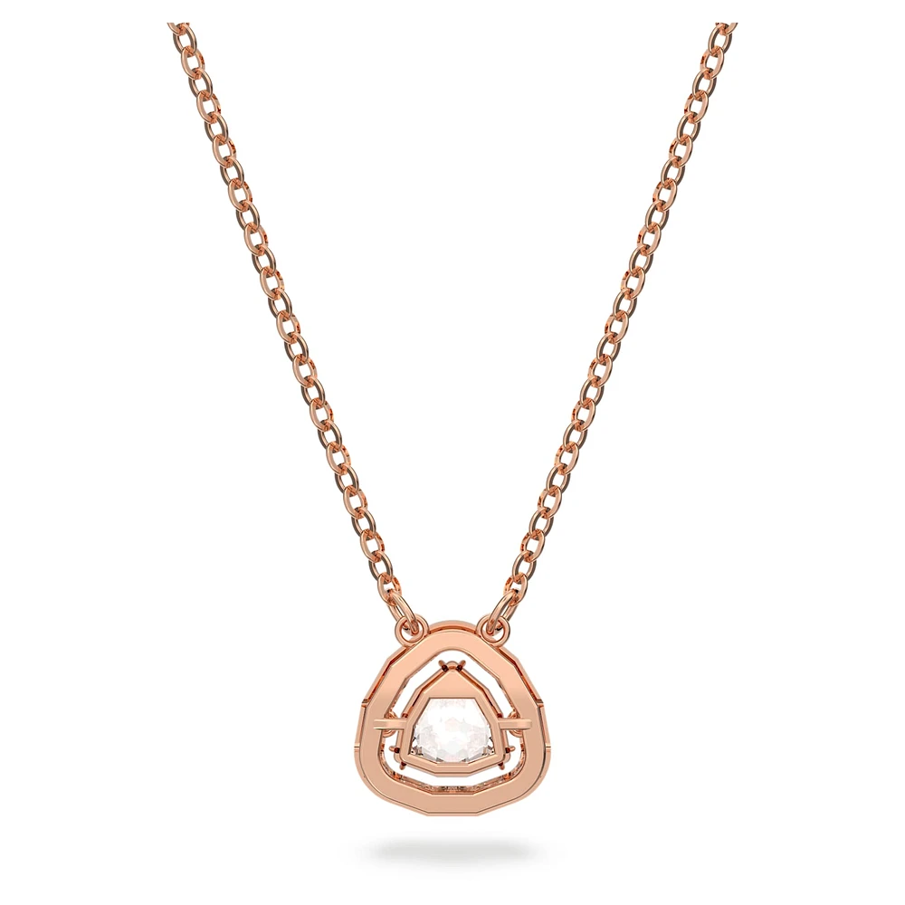 Millenia necklace, Trilliant cut, White, Rose gold-tone plated by SWAROVSKI