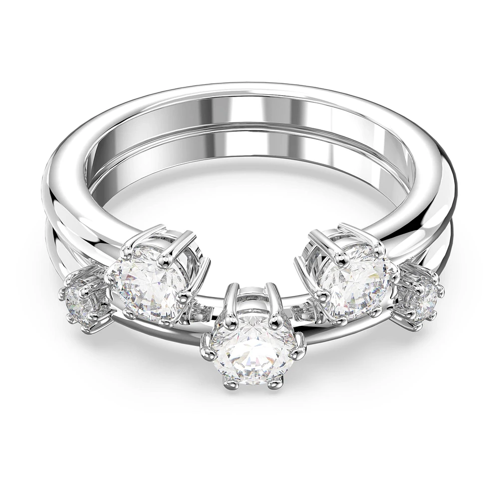 Constella ring, Set (2), Round cut, White