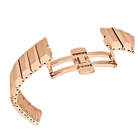 Dextera 3-hand watch, 37mm, Swiss Made, Metal bracelet, Black, Rose gold-tone finish by SWAROVSKI