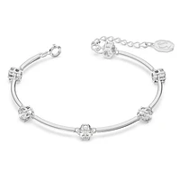 Constella bangle, Round cut, White, Rhodium plated by SWAROVSKI