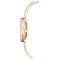 Crystalline delight watch, Swiss Made, Metal bracelet, Grey, Rose gold-tone finish by SWAROVSKI
