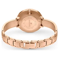 Crystalline Delight watch, Swiss Made, Metal bracelet, Pink, Rose gold-tone finish by SWAROVSKI