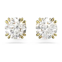 Constella stud earrings, Round cut, White