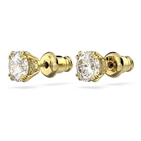 Constella stud earrings, Round cut, White