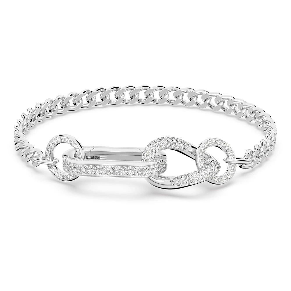 Dextera bracelet, Pavé, Mixed links, White