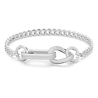 Dextera bracelet, Pavé, Mixed links, White