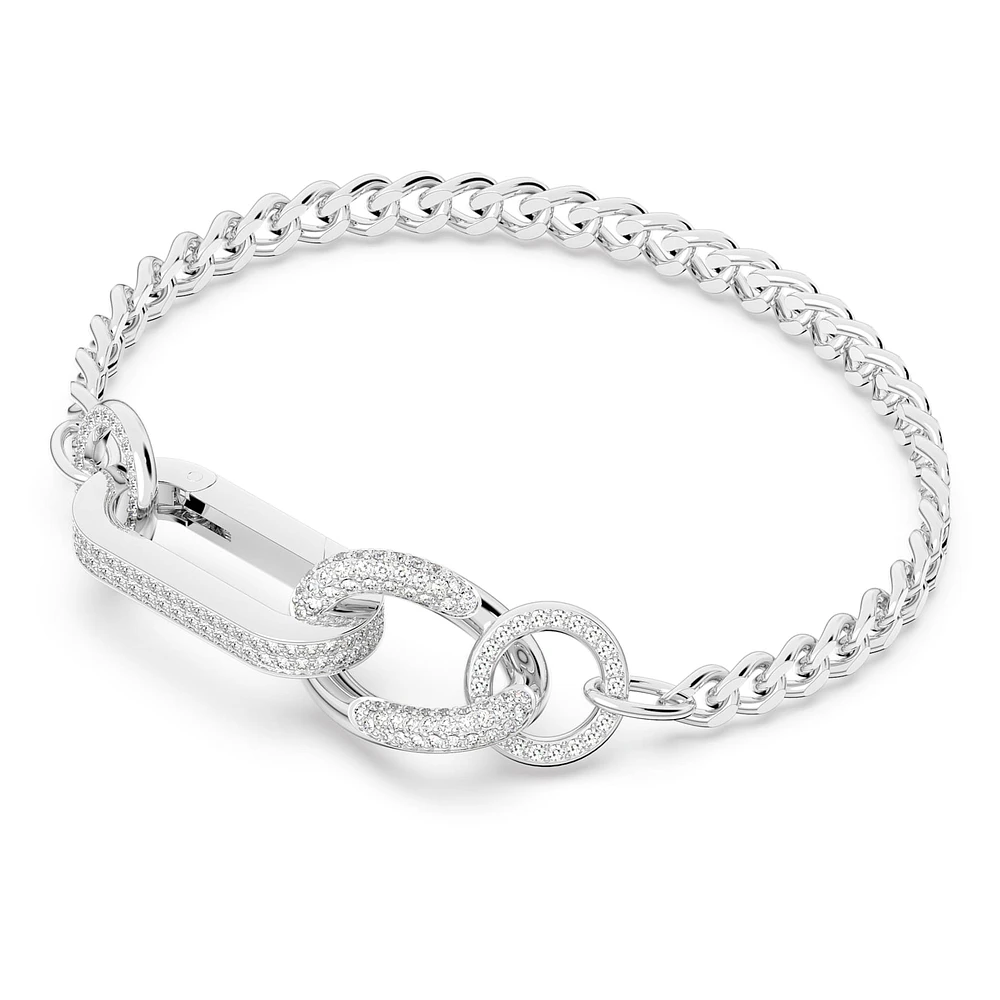 Dextera bracelet, Pavé, Mixed links, White