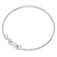 Dextera necklace, Pavé, Mixed links, White, Rhodium plated by SWAROVSKI
