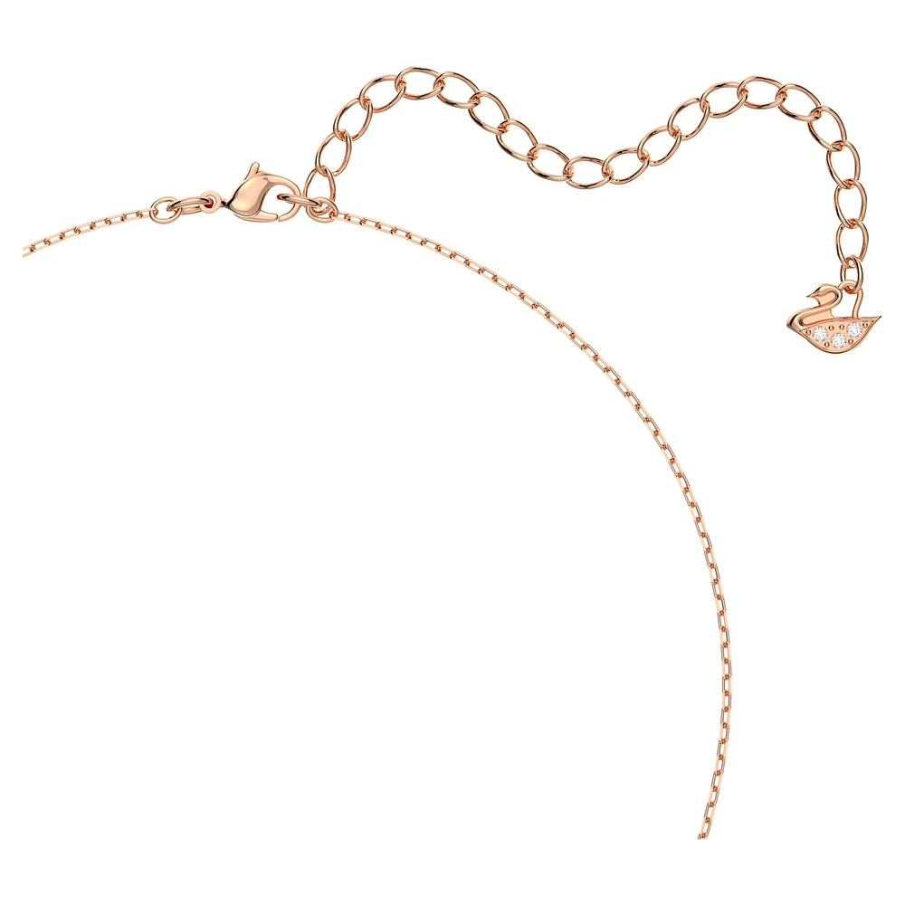 Swarovski Sparkling Dance necklace, Clover, White, Rose gold-tone plated by SWAROVSKI