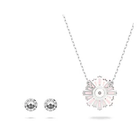 Idyllia set, Mixed cuts, Sun, Pink, Rhodium plated by SWAROVSKI