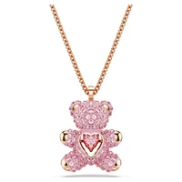Teddy pendant, Bear, Pink, Rose gold-tone plated by SWAROVSKI