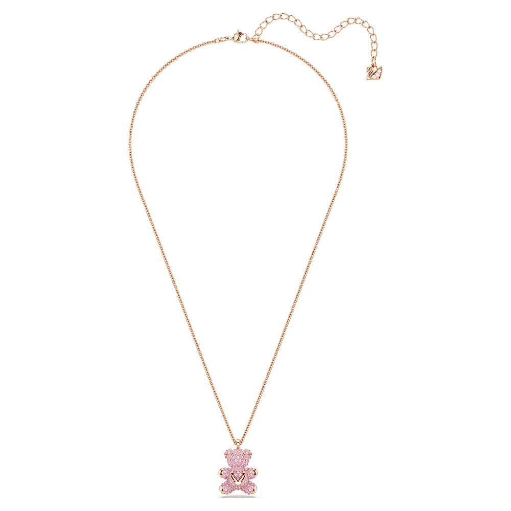 Teddy pendant, Bear, Pink, Rose gold-tone plated by SWAROVSKI