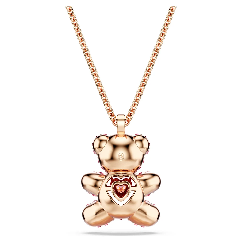 Teddy pendant, Bear, Pink, Rose gold-tone plated by SWAROVSKI