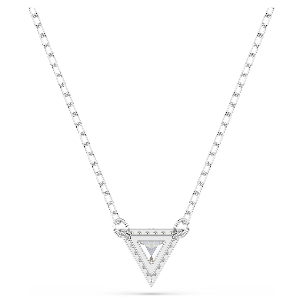 Stilla necklace, Triangle cut, White, Rhodium plated by SWAROVSKI