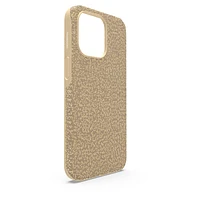High smartphone case, iPhone® 13 Pro, Gold tone by SWAROVSKI