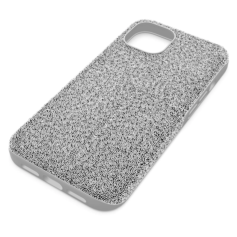 High smartphone case, iPhone® 13, Silver Tone by SWAROVSKI