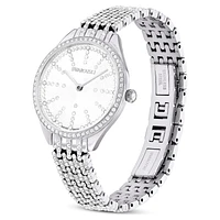 Attract watch, Swiss Made, Full pavé, Crystal bracelet, Silver Tone, Stainless steel by SWAROVSKI