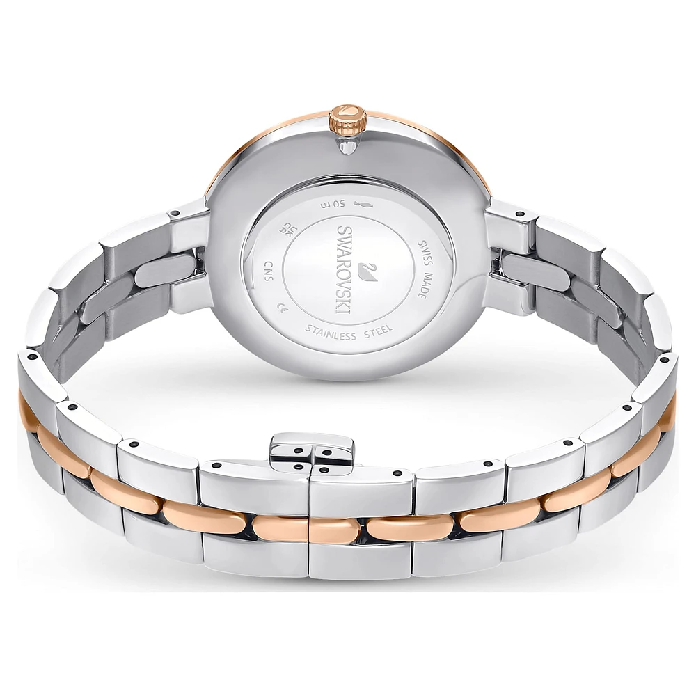 Cosmopolitan watch, Swiss Made, Metal bracelet, White, Mixed metal finish by SWAROVSKI