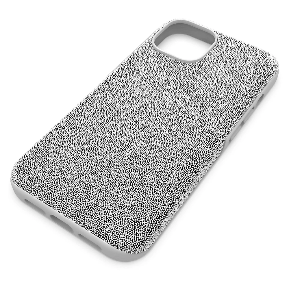 High smartphone case, iPhone® 14, Silver Tone by SWAROVSKI