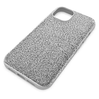 High smartphone case, iPhone® 14, Silver Tone by SWAROVSKI