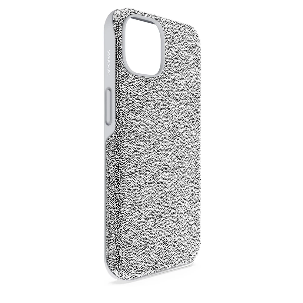 High smartphone case, iPhone® 14, Silver Tone by SWAROVSKI